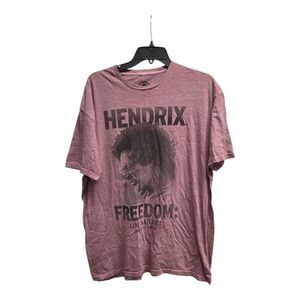 Authentic Hendrix Burgundy 100% Cotton Graphic Freedom Tee L